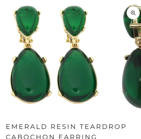 Kenneth Jay Lane Gold and Emerald Earrings NWT - Picture 4 of 4